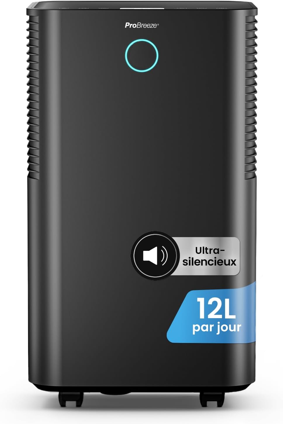 Deshumidificador con compresor inteligente Pro Breeze OmniDry 12L/día, depósito de 2L, temporizador de 24h, secado de ropa - Absorbedor de humedad automático, elimina moho y condensación