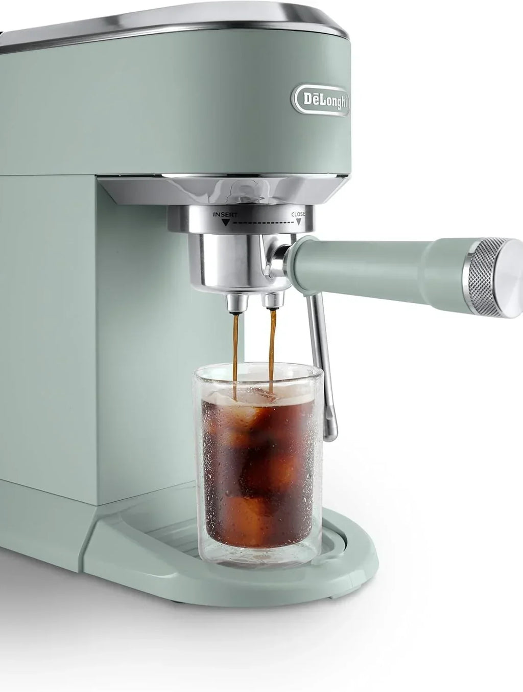 De'Longhi Dedica – Cafetera de bomba de acero inoxidable para café molido o monodosis, espresso y capuchino, depósito de 1,3 litros, sistema antigoteo, modelo EC685.M, color metal