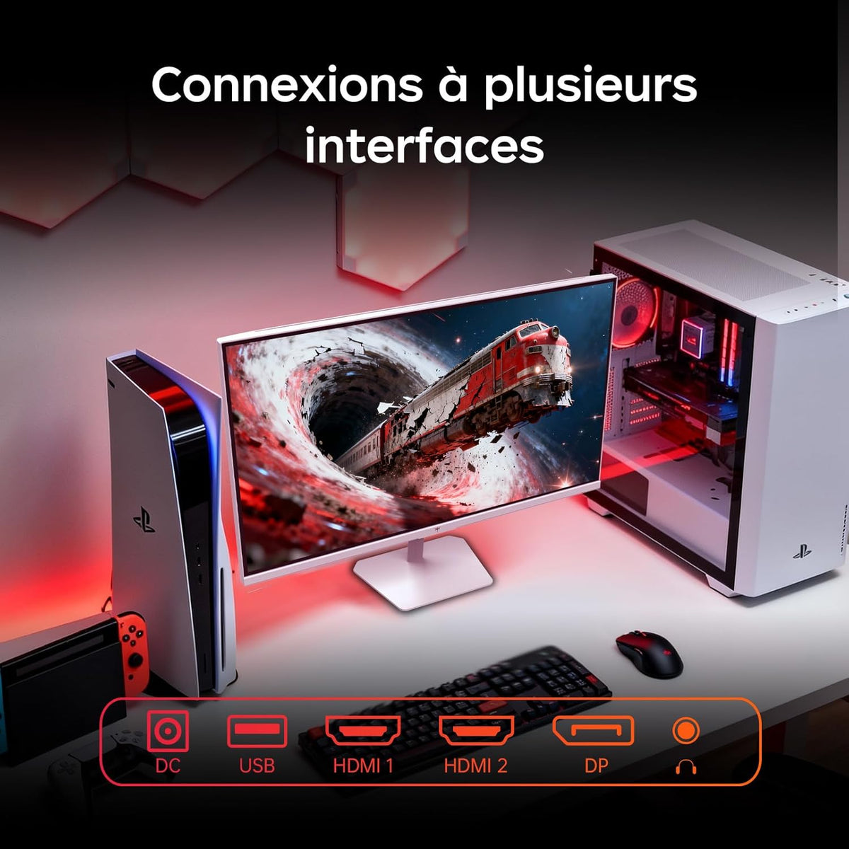 Monitor Gaming KTC de 24 pulgadas | FHD a 240 Hz | Panel Fast IPS | Tiempo de respuesta de 1 ms (MPRT) | Brillo de 400 CD/㎡, HDR400 | Adaptive Sync | 116% sRGB, 92% DCI-P3, ΔE＜2 | Blanco | H24F7