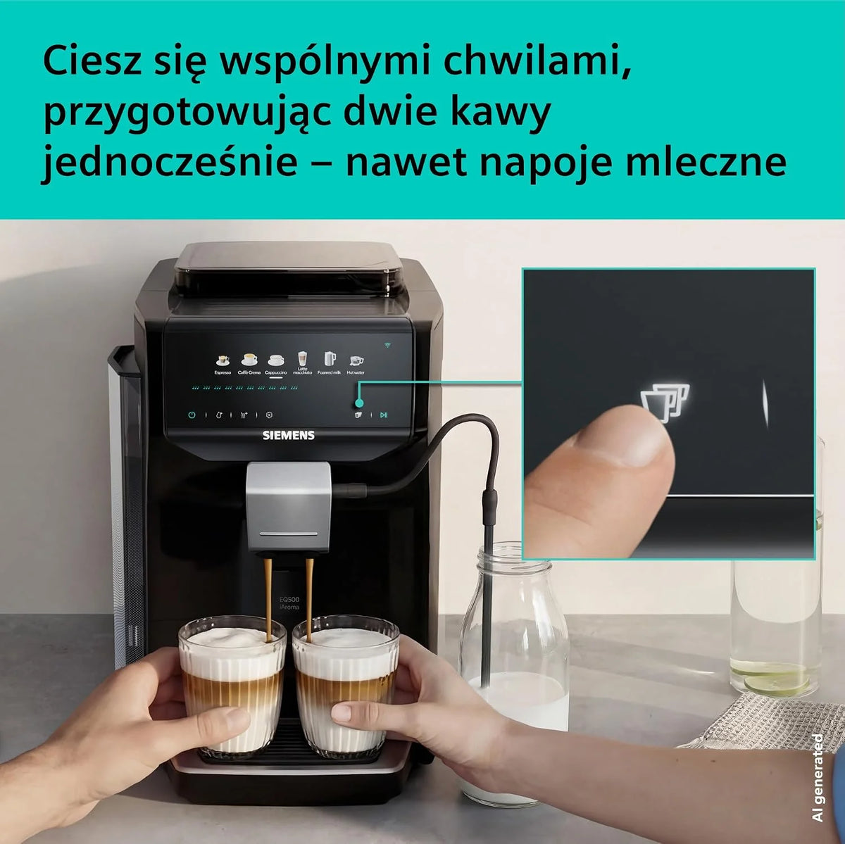 Siemens EQ500 iAroma Ekspres do kawy, TP551E07, czarny