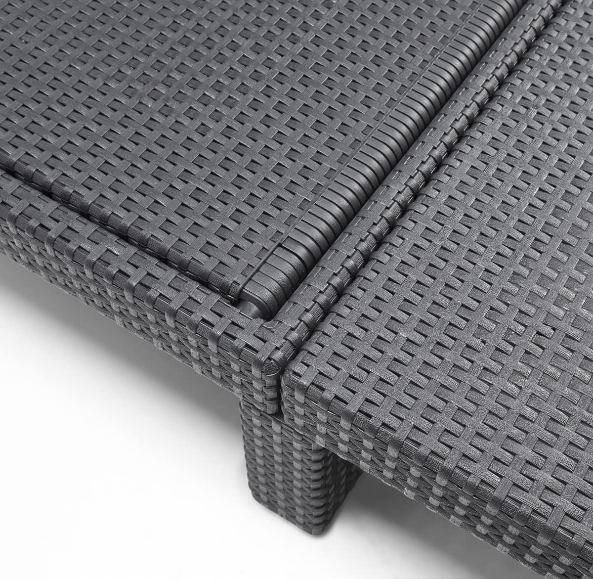 Tumbona Daytona Deluxe de Allibert by Keter para jardín, terraza y balcón con respaldo ajustable, gris, incluye cojín, tumbona de jardín de plástico, aspecto de ratán plano, 195x65x25,5 cm