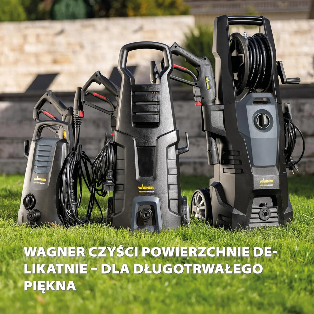 WAGNER AQUASTORM ADVANCED - Wydajna myjka ciśnieniowa do szybkiego i skutecznego czyszczenia, w zestawie standardowa- i turbo dysza
