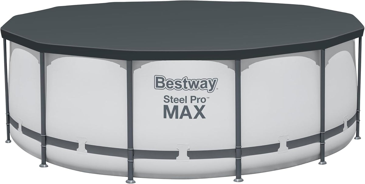 Set de piscina elevada Bestway® Steel Pro MAX™ con bomba de filtro, Ø 396 x 122 cm, gris claro, redonda