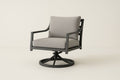 Sillón giratorio de exterior de aluminio y tejido de poliéster gris