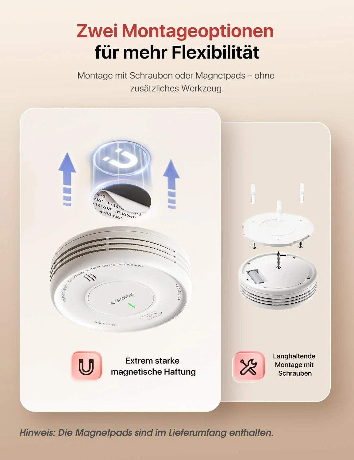 Detector de humo X-Sense SBS50 XS0D MR121, set de 12 unidades, soporte magnético, controlable por aplicación, compatible con Home Assistant, batería reemplazable