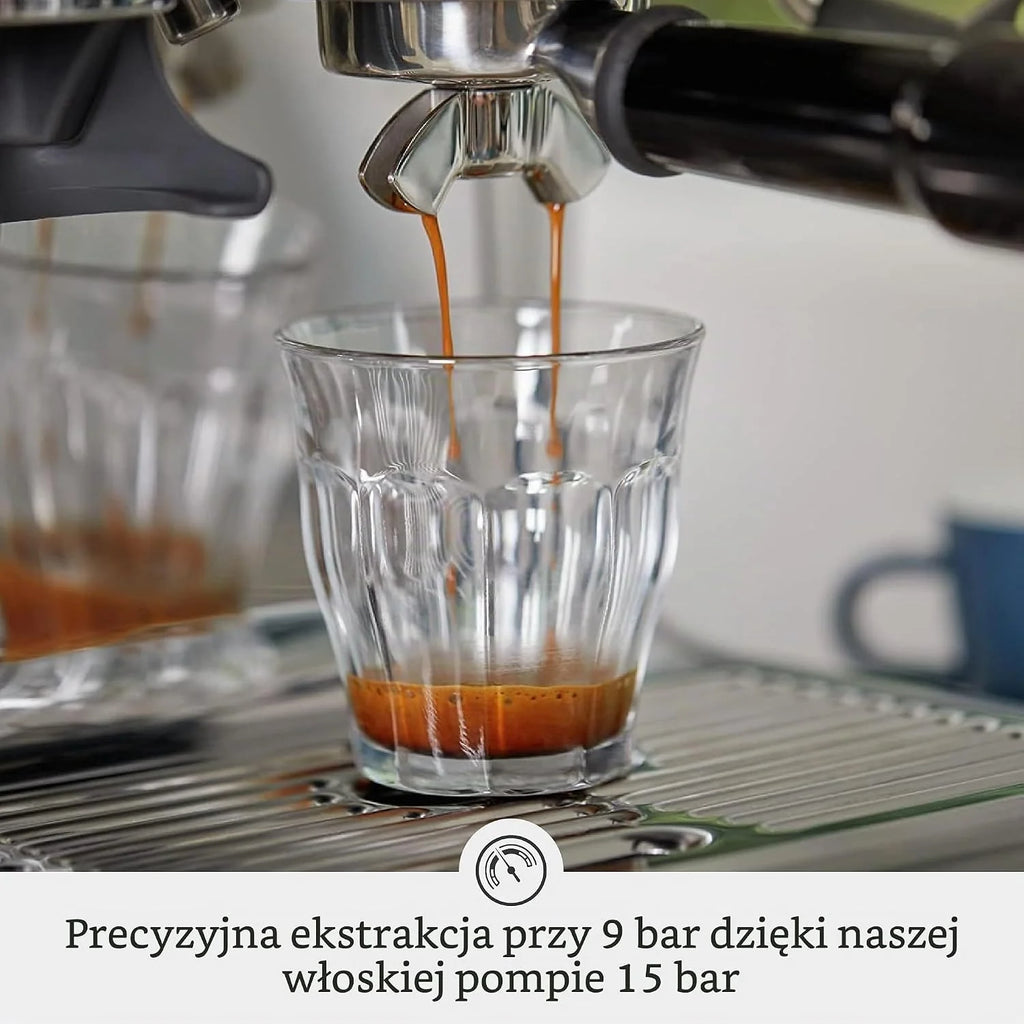 Sage - The Barista Express - Ekspres do kawy z ręcznym spieniaczem mleka - Automatyczne mielenie, indywidualna pianka mleczna - Szczotkowana stal nierdzewna, dzbanek do mleka z regulacją temperatury