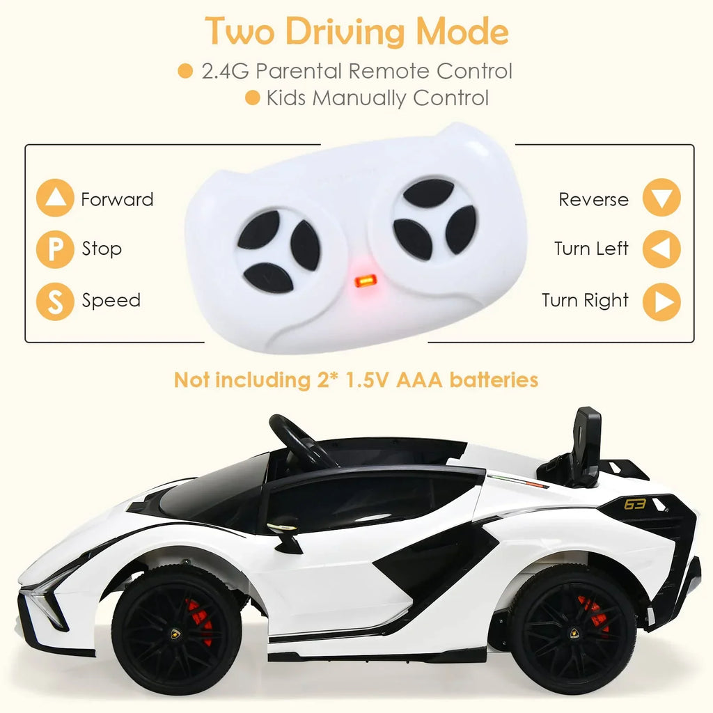 Lamborghini Eléctrico Licenciado con Suspensión y Bluetooth