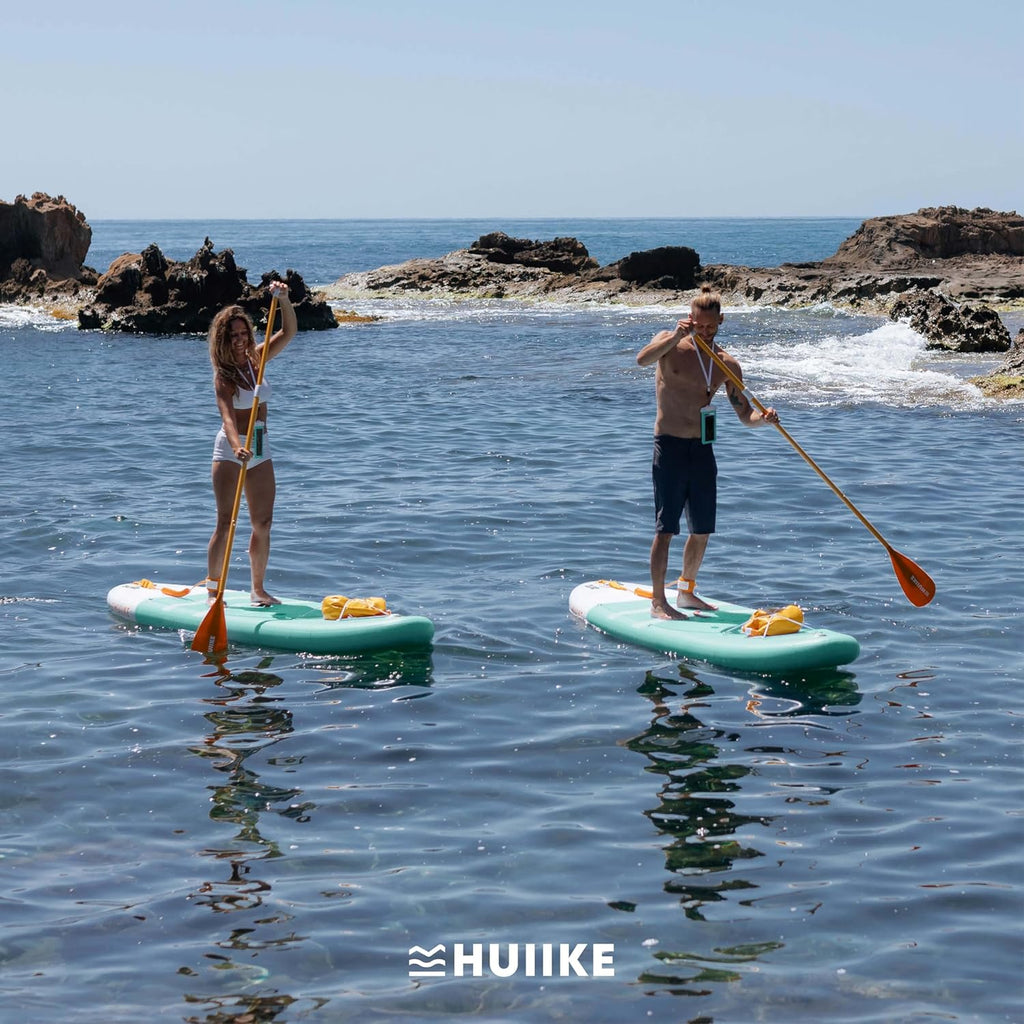 Tabla de paddle surf inflable HUIIKE para adultos con accesorios incluidos, remo, aletas, bomba. Tabla de paddle surf de gran estabilidad y resistencia. 10’ x 33" x 5.9", carga máxima 286 lb