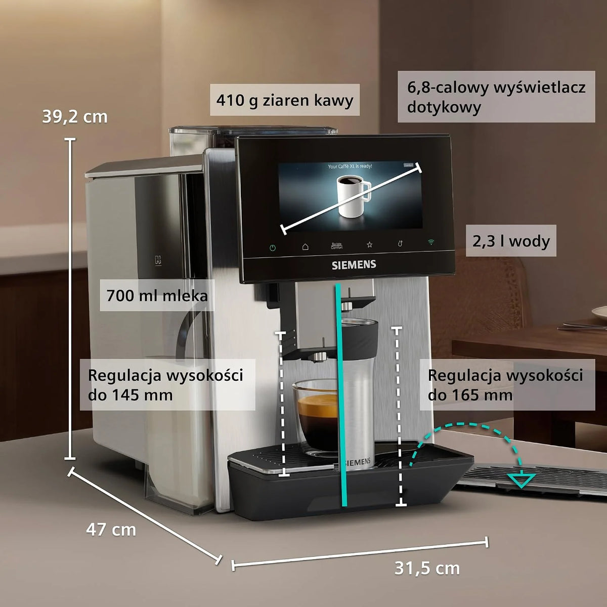 Siemens EQ900 plus iAroma Ekspres ciśnieniowy, TQ923EZ3, stal nierdzewna