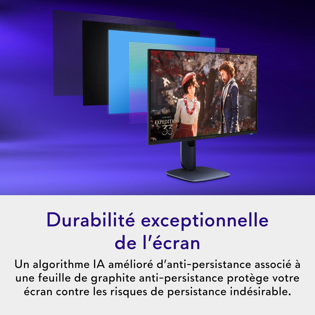 Monitor gaming Alienware 27 - AW2725Q, 4K UHD (3840x2160), 240Hz, QD OLED, 0.03ms, compatible con NVIDIA G-Sync, AMD FreeSync Premium Pro, HDR True Black 400, Dolby Vision, USB-C, 3 años de garantía