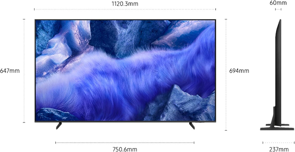 Samsung TV AI 50 pulgadas QLED 50QEF1 4K Smart TV, Quantum Dots, Procesador Q4 AI, WiFi, Airplay, HDR, Q-Symphony, OTS Lite, seguridad Knox, Gaming Hub, Bixby, aplicaciones de operador integradas
