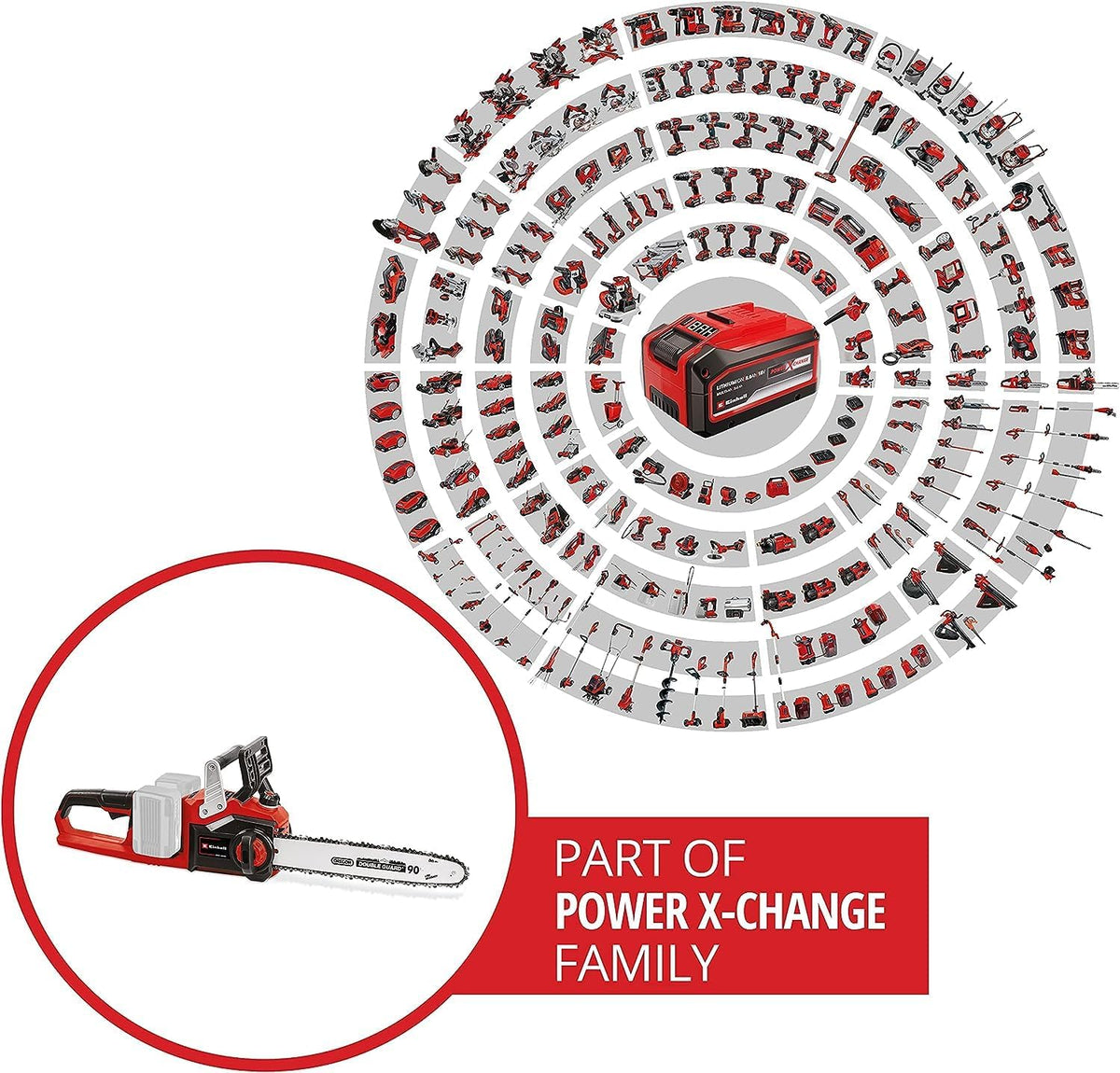 Motosierra de batería Einhell Professional GP-LC 36/35 Li-Solo Power X-Change (iones de litio, 36 V, 33 cm de longitud de corte, 15 m/s de velocidad de corte, motor eléctrico sin escobillas, sin batería ni cargador)
