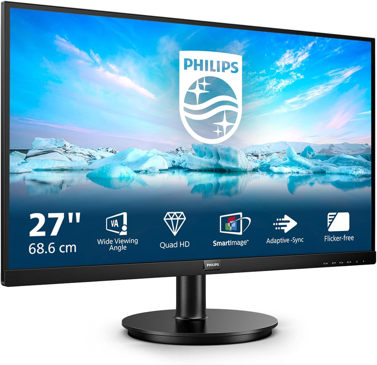 Monitor Philips 275V8LA - Monitor QHD de 27 pulgadas, altavoces, FreeSync (2560x1440, 75 Hz, DisplayPort, HDMI) Negro