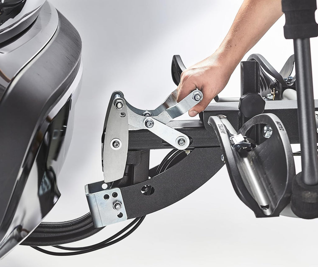 Portabicicletas para 4 bicicletas sobre enganche, abatible Premium Mottez, acero