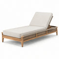 Tumbona de madera de teca y tapicería de poliéster color beige