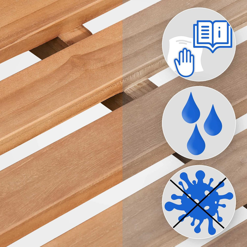 Banco de teca CLP Jackson V2 | Banco de madera resistente a la intemperie con respaldo | Banco de jardín estable de madera de teca maciza, color: Teca, tamaño: 120 cm