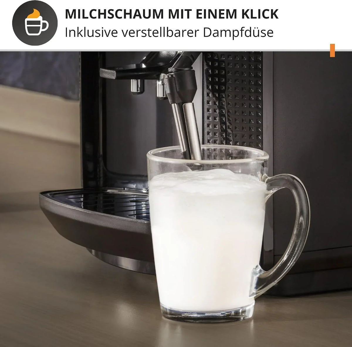 Cafetera superautomática EA810870 1,8L 1450W con boquilla de espuma de leche, función para 2 tazas y sistema Thermoblock