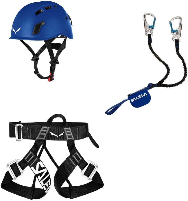 Set de vía ferrata Attac Evo Toxo 3.0, kit completo con casco, mosquetones y disipador de energía, talla única para escalada
