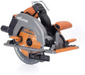 Evolution Power Tools R185CCS-Li Pilarka tarczowa akumulatorowa bezszczotkowa 18 V Li-Ion z tarczą do wielu materiałów, do cięcia drewna, metalu, plastiku, z prowadnicą, bez akumulatora, 185 mm