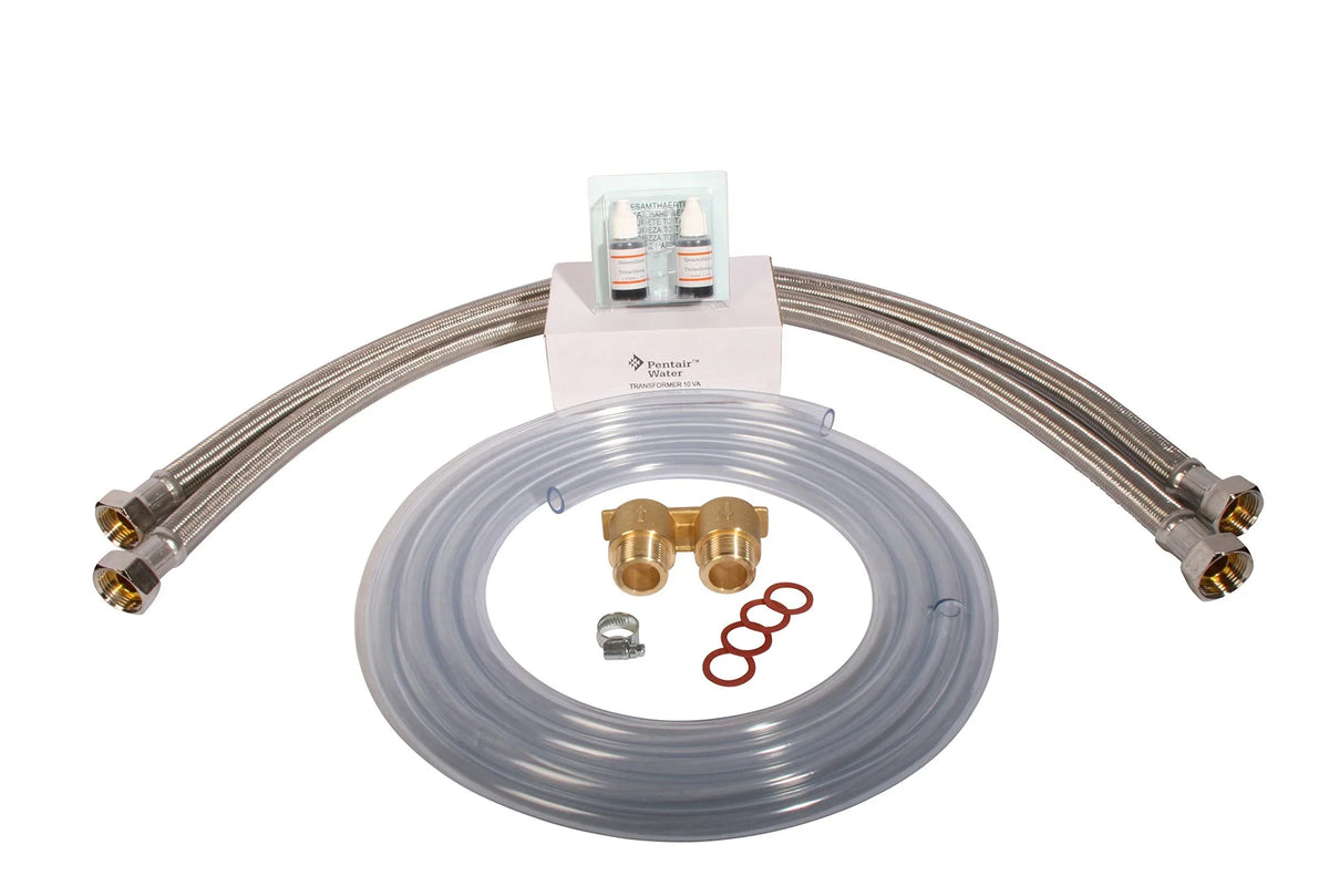 Sistema de descalcificación de agua AQMOS R2D272 incl. kit de conexión y bloque de montaje para hogares de hasta 7 personas, descalcificador antical