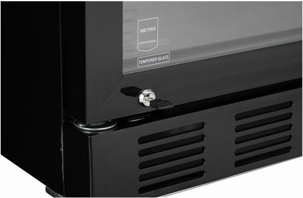 METRO Professional Refrigerador de bebidas GSC4280B, metal/vidrio, 280 L, refrigeración ventilada, 210 W, con cerradura, negro