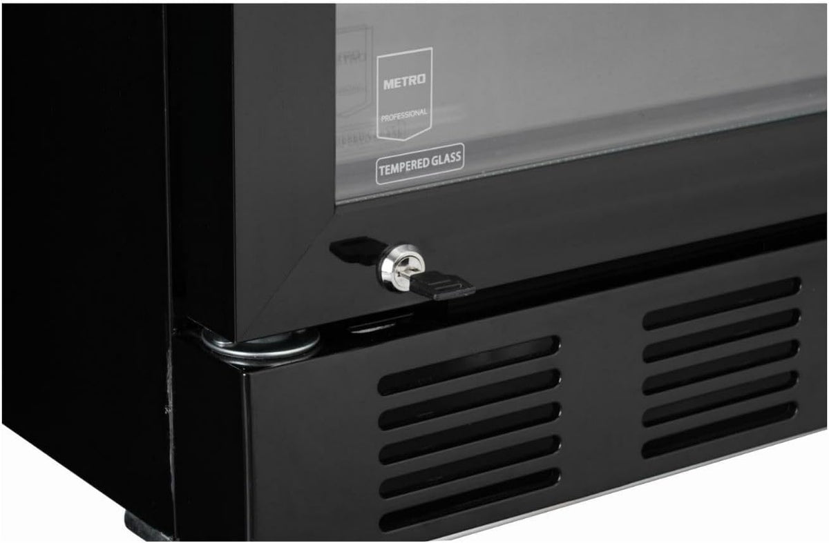 METRO Professional Refrigerador de bebidas GSC4280B, metal/vidrio, 280 L, refrigeración ventilada, 210 W, con cerradura, negro