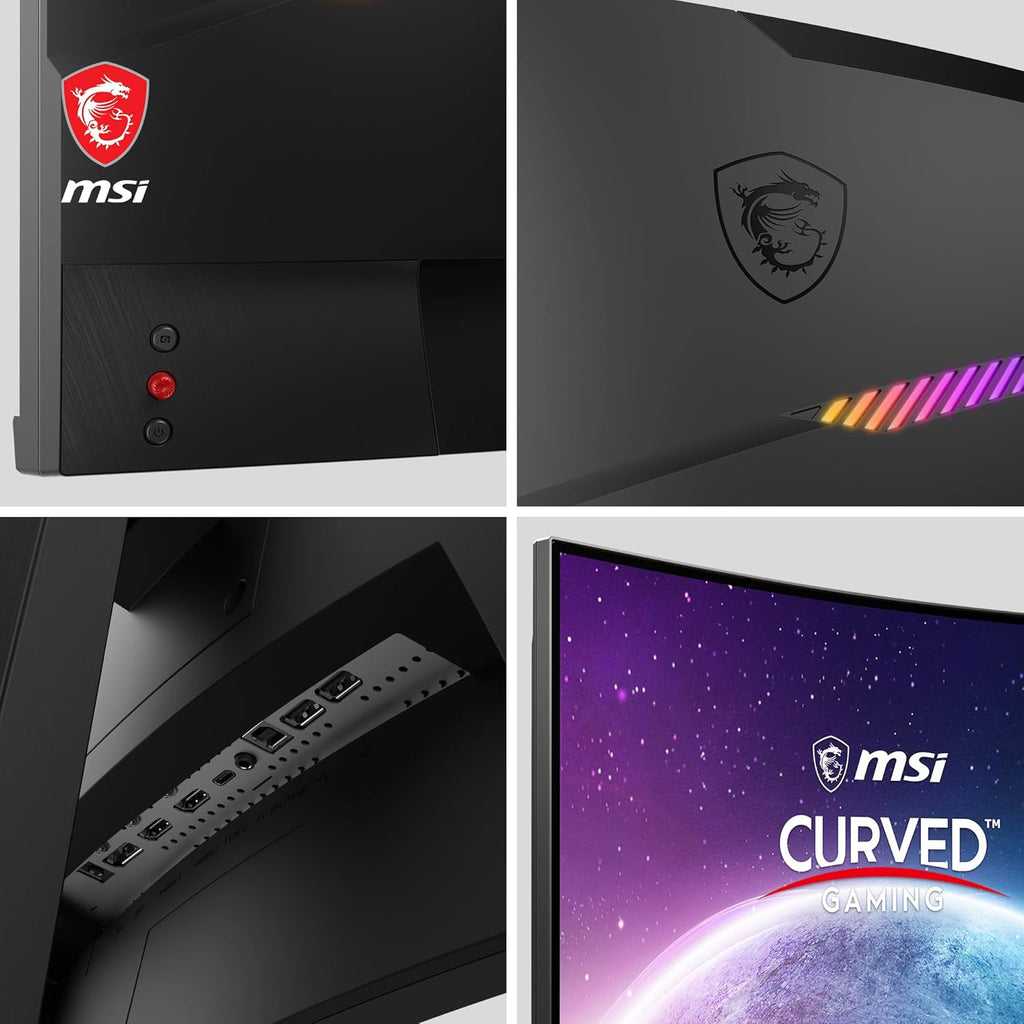 Monitor Gaming curvo MSI MAG 275CQRF-QD de 27" WQHD - Panel Rapid VA 1000R, 2560x1440, 16:9, 170Hz / 1ms, FreeSync Premium, HDR Ready, soporte ajustable - HDMI 2.0b, DisplayPort 1.2a, USB Type-C, USB 2.0