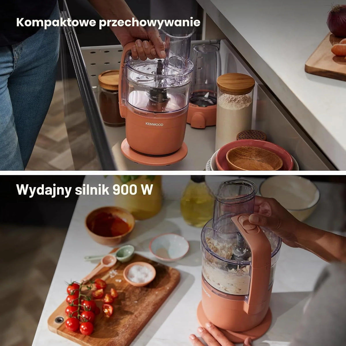Kenwood MultiPro Compact wielofunkcyjny robot kuchenny z funkcją Express Serve, ostrzem ze stali nierdzewnej, tarczami do krojenia i tarką, osobisty blender 600 ml, funkcja pulsu, glina czerwona