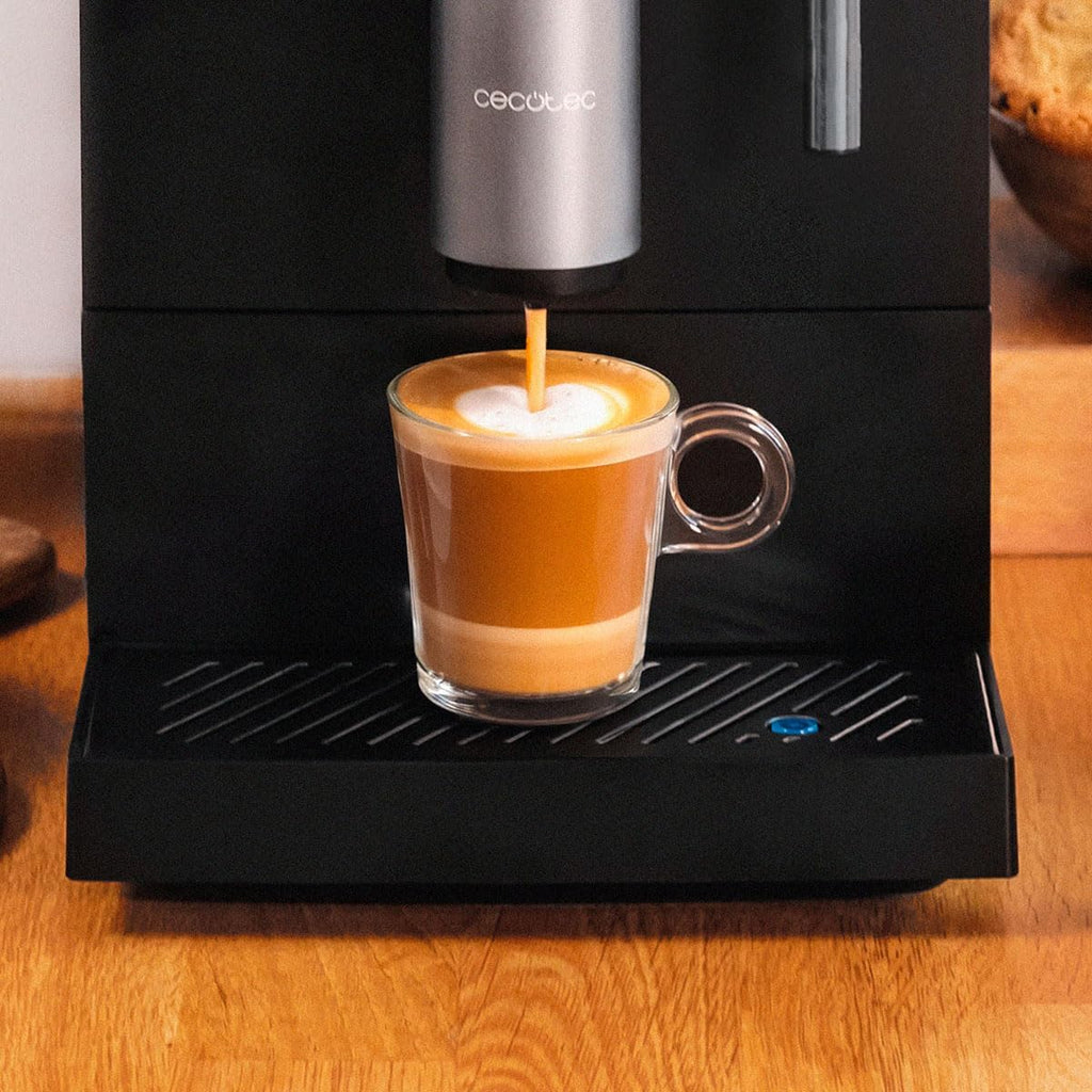 Cecotec Kompaktowy ekspres do kawy do espresso Cremmaet Steam. 1350 W, 19 bar, system termobloków, zbiornik na kawę ziarna 150 g z młynkiem i 1,1 l wody, kompaktowy z parownikiem