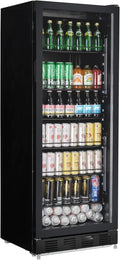 METRO Professional Refrigerador de bebidas GSC4280B, metal/vidrio, 280 L, refrigeración ventilada, 210 W, con cerradura, negro