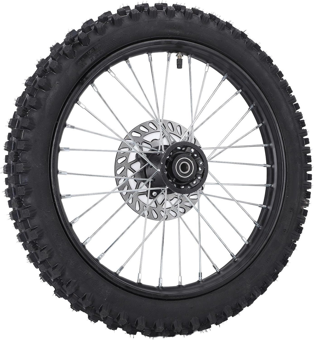 HUIOP Conjunto de llanta y neumático de rueda delantera de 17 pulgadas, cámara de aire 70/100-17 2.75-17, de 12 mm con rotor de freno para Dirt Pit Bike, optimizando el rendimiento con