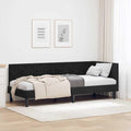 Aksamitna narożna z zagłówkiem minimalistyczna Czarny 80 x 200 cm