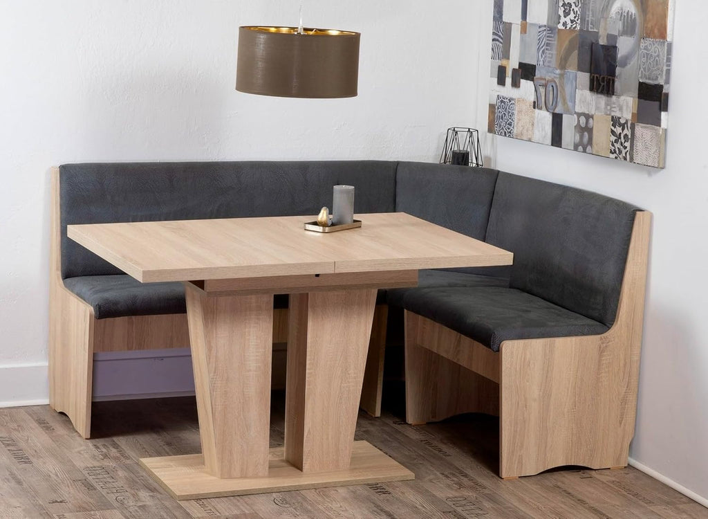 Conjunto de banco esquinero genérico Hamburg VEDUTI (roble Sonoma)