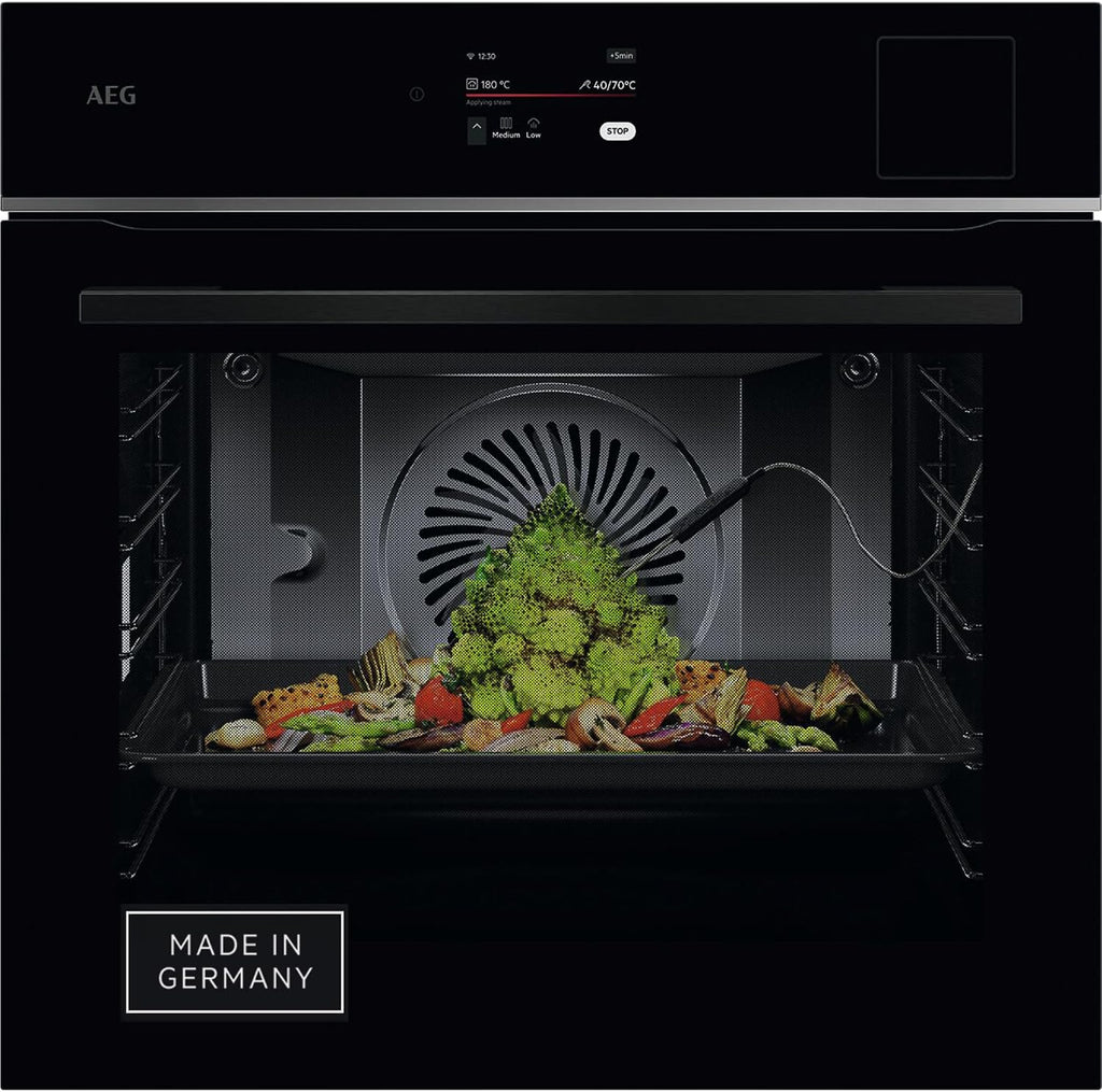 AEG Kuchenka parowa do zabudowy WiFi – seria 8 Touch Swipe – krok po kroku wspomagane gotowanie – Made in Germany – 100% auto-parowy & SousVide – przepisy na aplikacje – TP8SB73ZAB