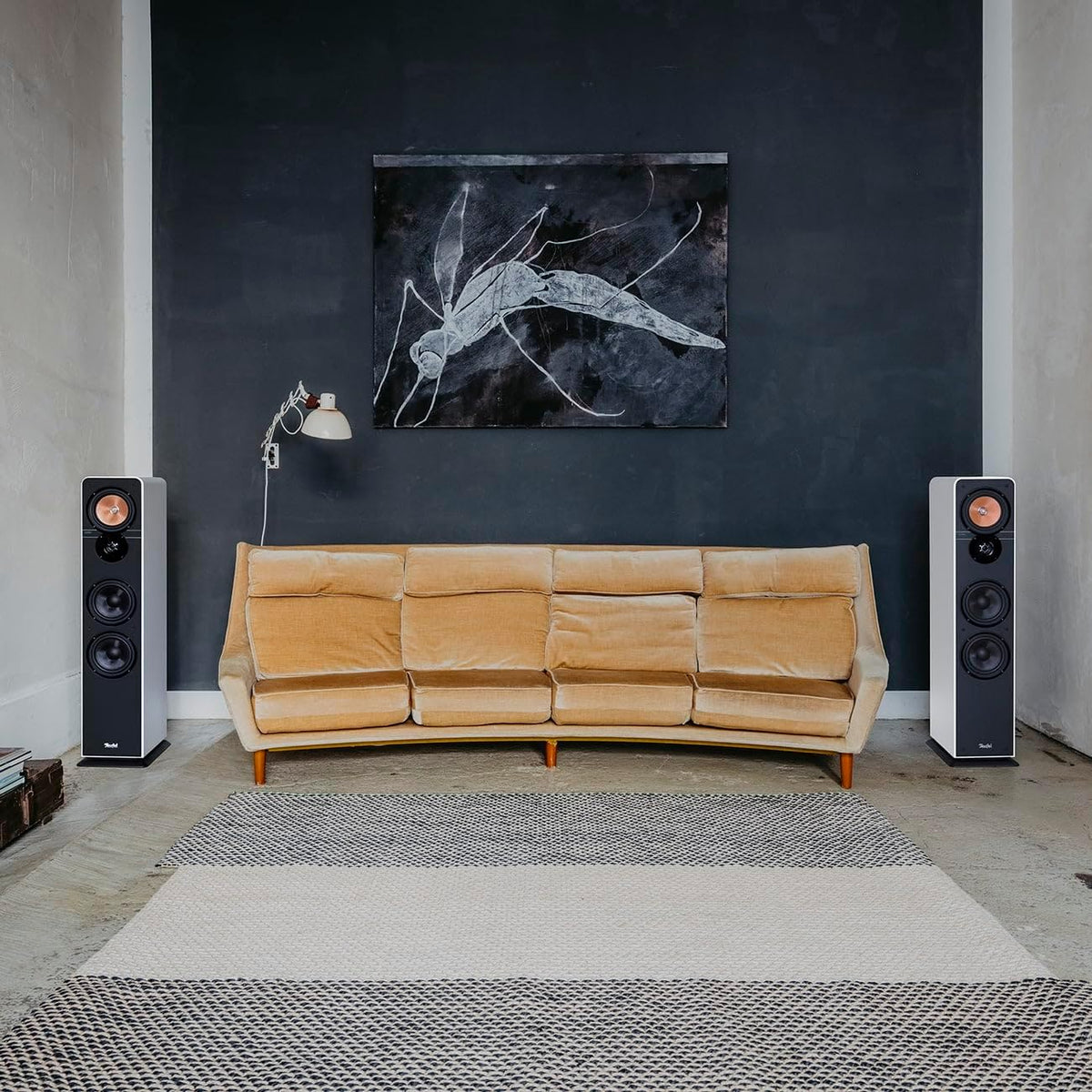 Altavoces estéreo Teufel Ultima 40: par de altavoces de columna HiFi de gama alta, tweeter con corrector de fase, sistema de 3 vías, bass-reflex de doble tubo, música, sonido de cine, juegos - negro