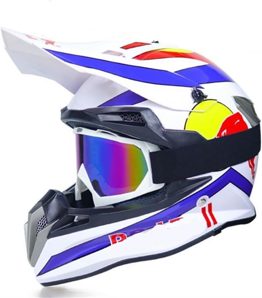 Guantes de motocross, gafas, casco de motocross para mujer y hombre, cascos de choque, casco integral para jóvenes, casco de motocross grande, certificado por el DOT.
