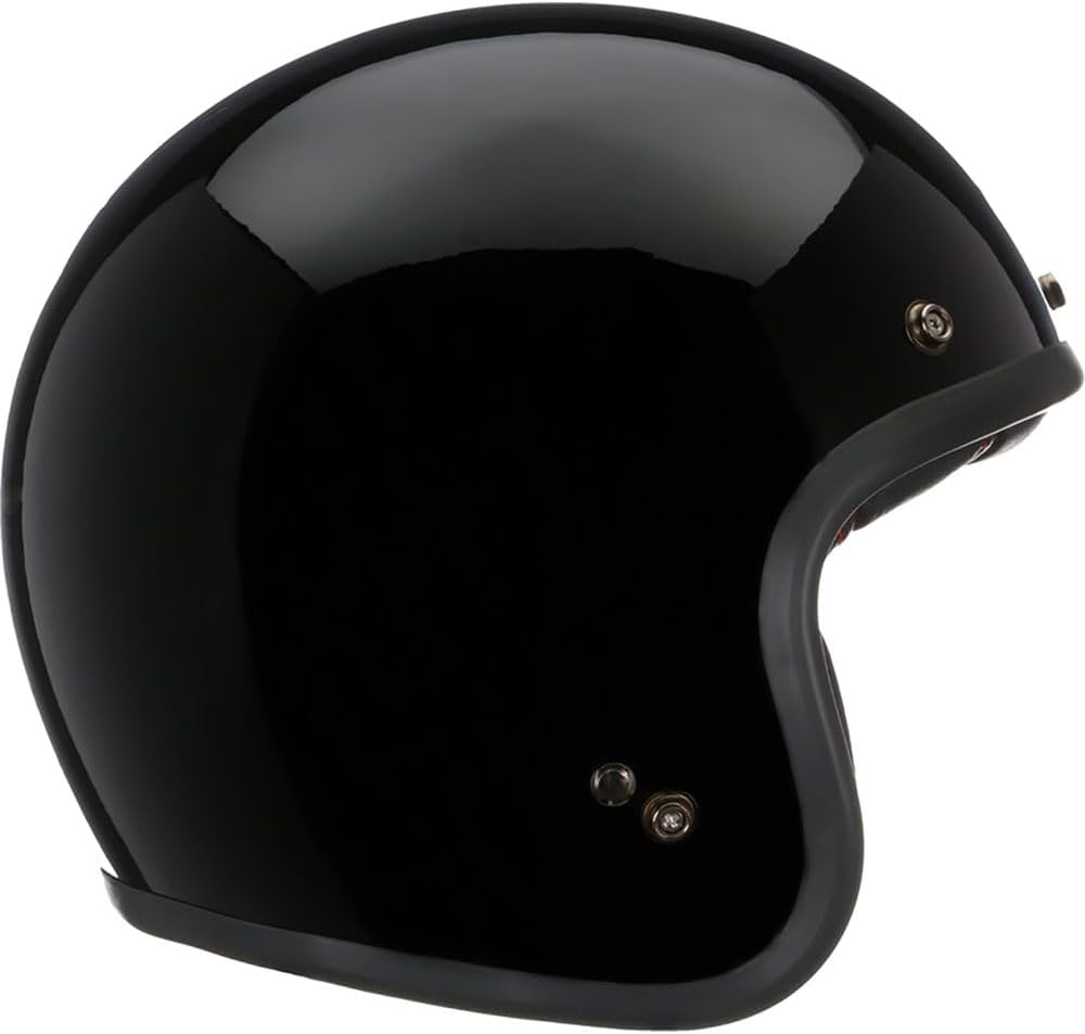 Casco de moto retro Bell Custom 500 sólido ECE inspirado en 1954, forma ovalada, ajuste discreto, comodidad moderna, color: negro, talla: XL