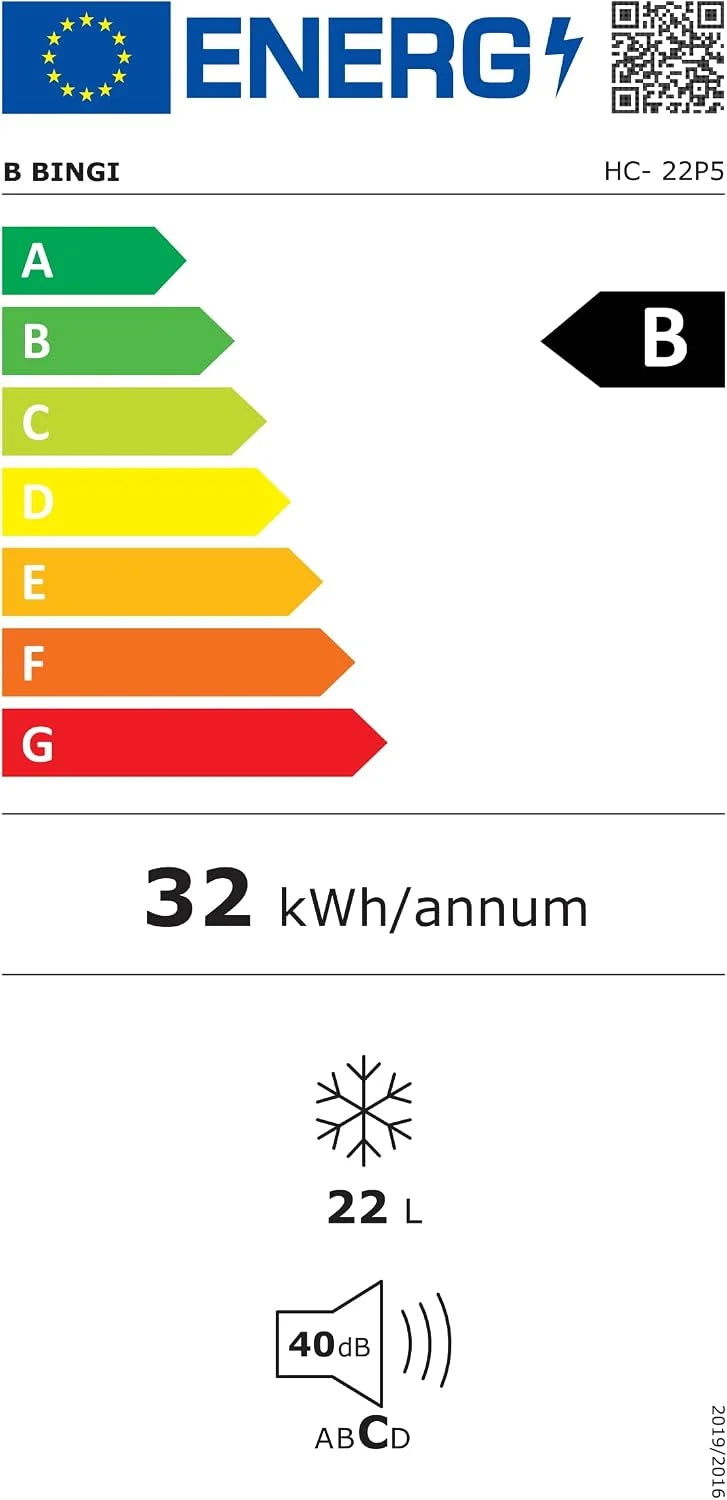 BINGI przenośna lodówka samochodowa 22 l, 12/24 V DC i 230 V AC, mini zamrażarka do samochodu, ciężarówki, na kemping, do domu (15°C do -18℃)
