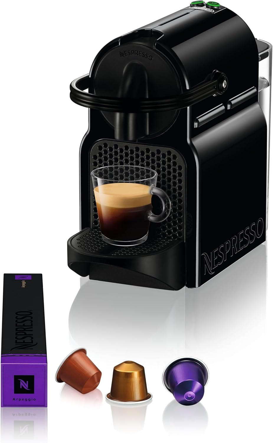 Cafetera Nespresso De'Longhi Inissia EN80.B para cápsulas Nespresso, 19 bares, apagado automático, negra