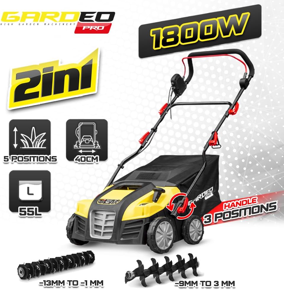 Escarificador aireador eléctrico GARDEO PRO 1800W - 40cm