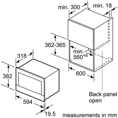 Microondas integrable Bosch BFL634GB1 Serie 8, 38 x 60 cm, 900 W, bisagra izquierda, 7 programas automáticos AutoPilot, asistente de limpieza, pantalla táctil TFT, iluminación LED uniforme