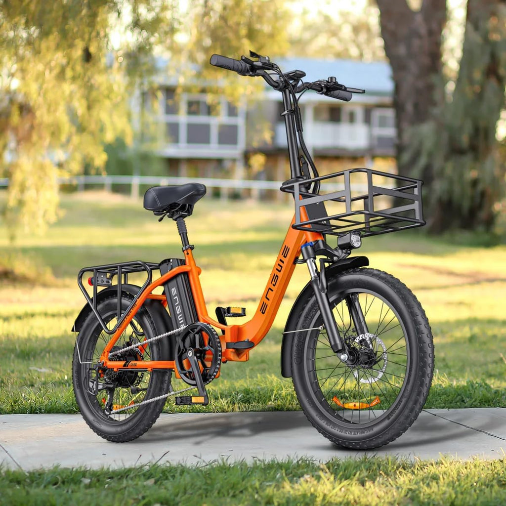 Bicicleta eléctrica plegable ENGWE de 20 pulgadas con batería de 36V 15.6Ah, hasta 115 km | con cesta, 20x3.0 pulgadas, motor trasero de 250W, cambio de 7 velocidades, bicicleta eléctrica urbana para hombres y mujeres