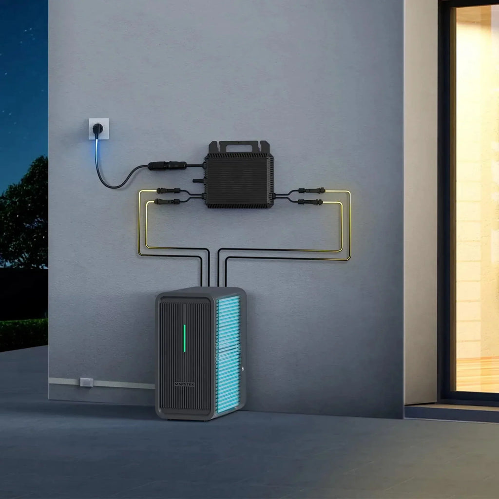 MARSTEK B2500 Almacenamiento para balcón solar, actualización 2025, 1600 W, solar, 2240 Wh, LiFePO4, 6000 ciclos, ampliable hasta 8960 Wh, IP65