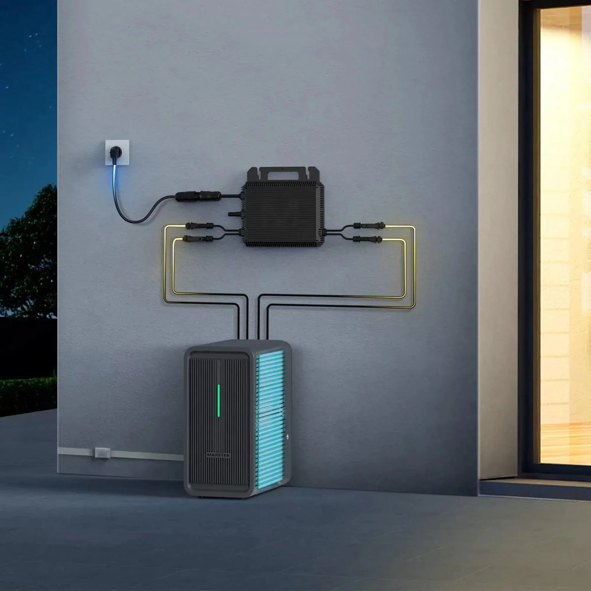 MARSTEK B2500 Almacenamiento para balcón solar, actualización 2025, 1600 W, solar, 2240 Wh, LiFePO4, 6000 ciclos, ampliable hasta 8960 Wh, IP65