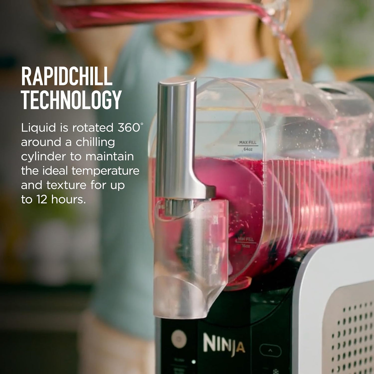 Ninja SLUSHi con tecnología RapidChill, máquina para granizados y bebidas congeladas de 88 oz, 5 programas preestablecidos, margaritas, frappés y más, detalles premium, color negro, FS301