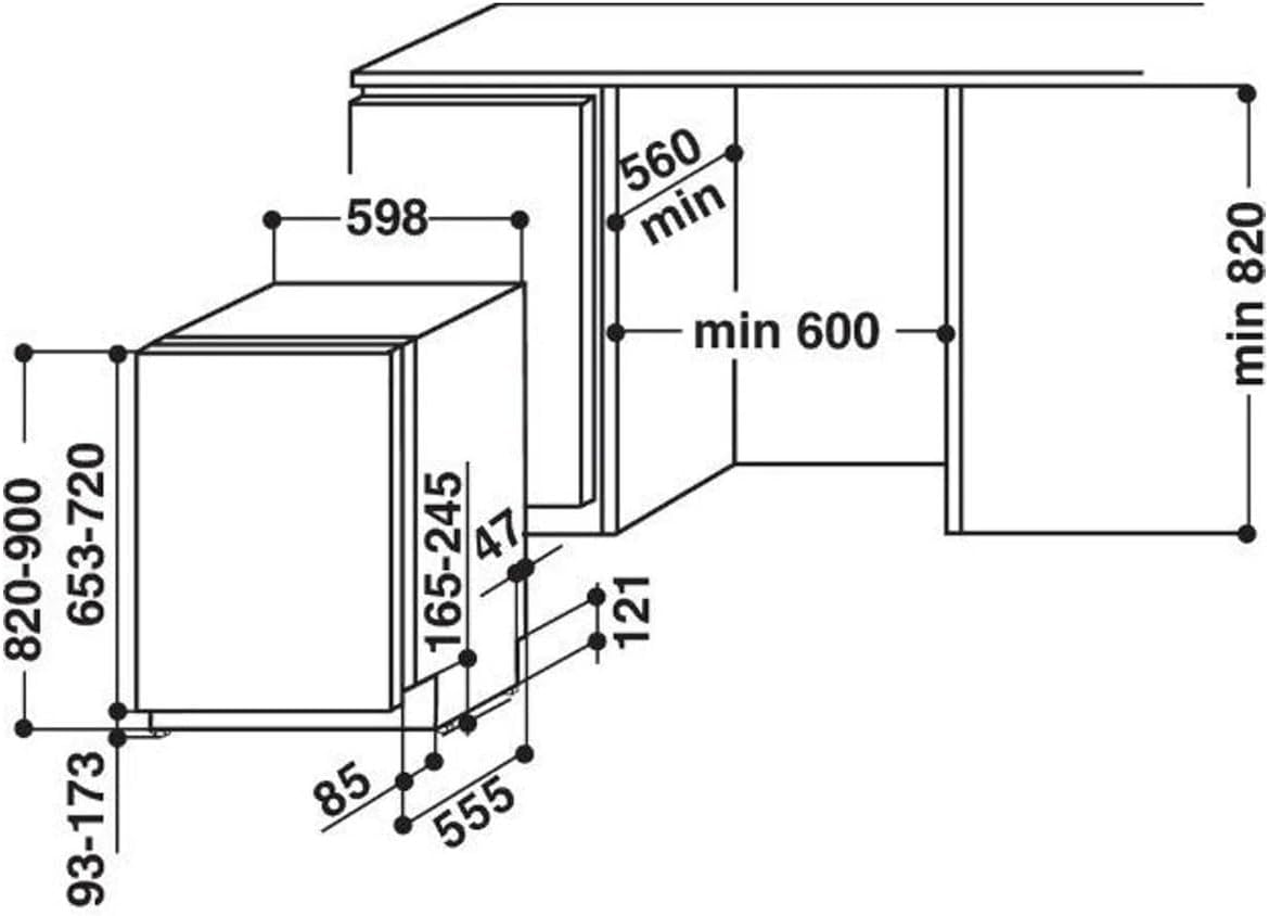 Lavavajillas integrable Whirlpool WBC3C26X - Lavavajillas integrable 60 cm - Clase A++ / 46 decibelios - 14 cubiertos - Integrable con panel de control a la vista: Inox