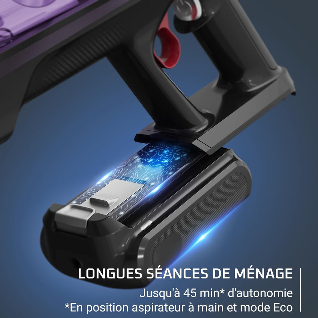 Rowenta X-Force Flex 9.60, Aspiradora escoba sin cable multifunción, Alto rendimiento con 100 AW, Autonomía de 45 minutos, Ultraligera, Tubo Flex, RH2047WO, Violeta