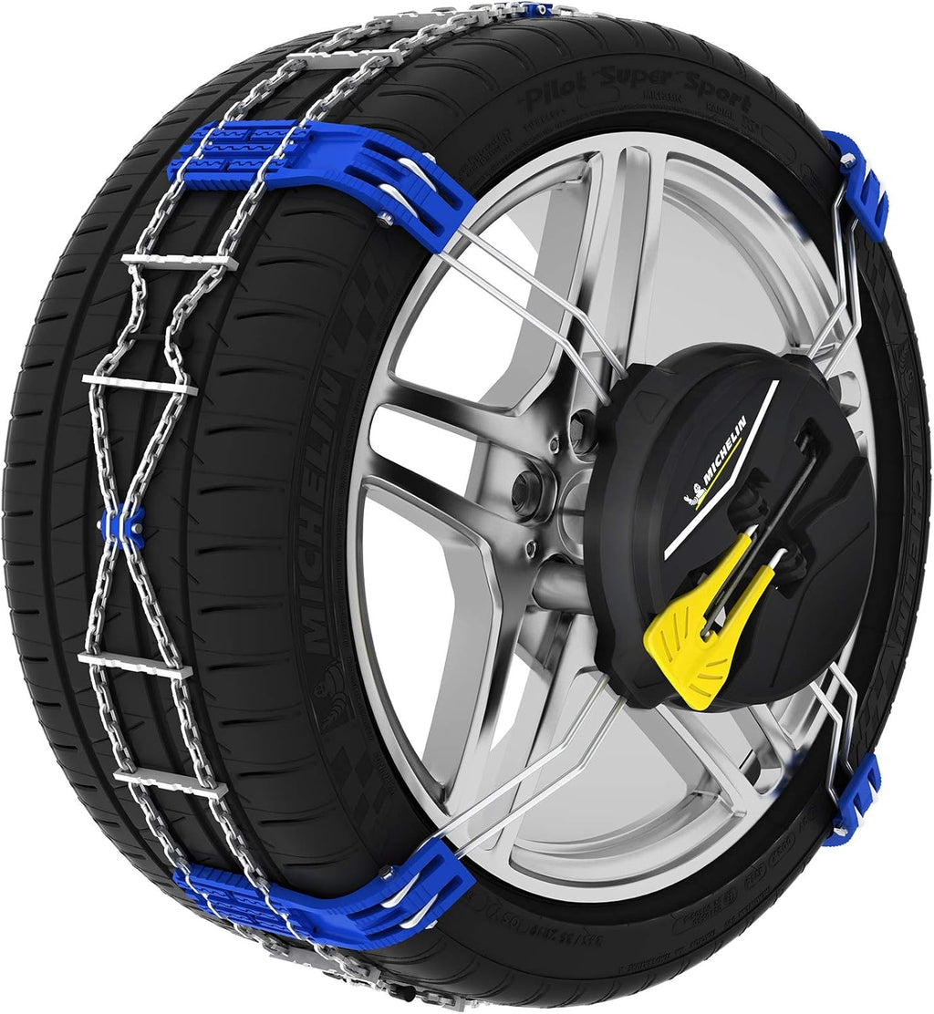 MICHELIN FAST GRIP Cadenas de nieve de montaje frontal n.º 90 - Vehículos no encadenables - Compatibles con sistemas ABS ESP - Tensión automática - Montaje en 2 minutos - Adherencia óptima en nieve y hielo