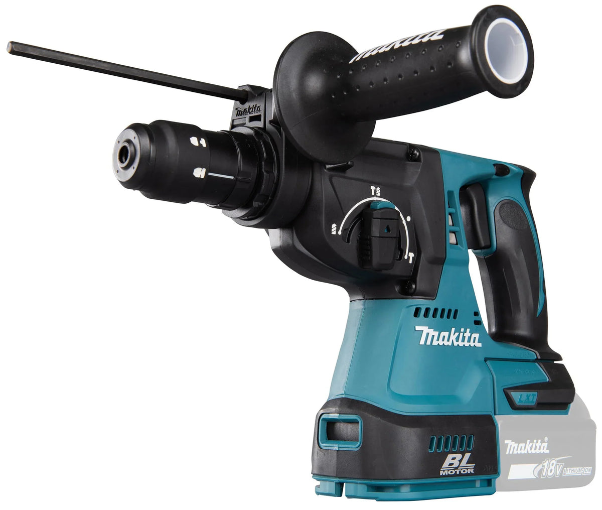 Martillo combinado a batería Makita DHR243Z de 18 voltios con SDS Plus, sin batería, sin cargador y sin sistema de extracción de polvo