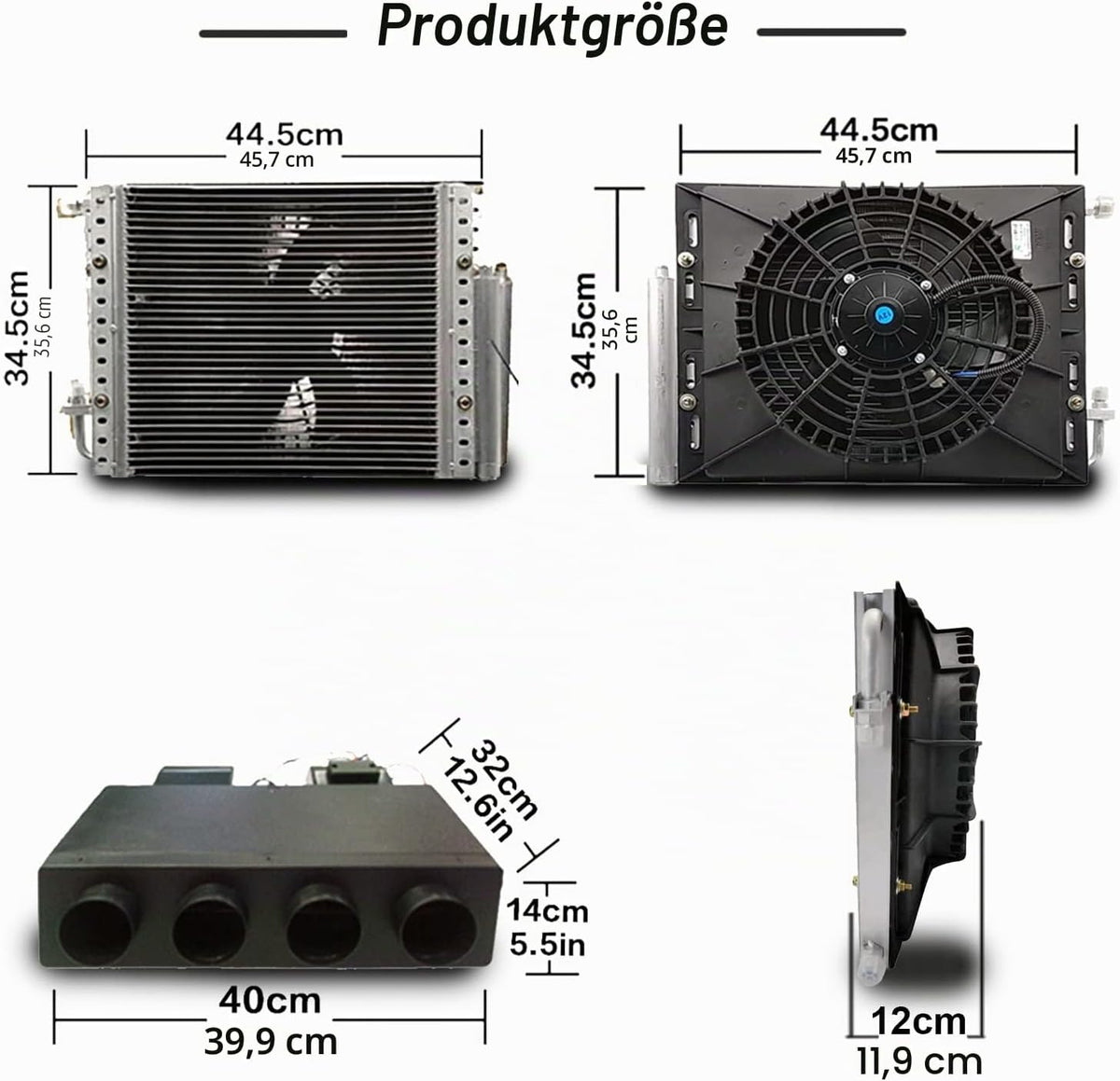 Aire acondicionado universal Gouku, 12 V, solo función de refrigeración, ajuste universal, furgoneta, taxi, autocaravanas, camión, eléctrico, CA, ahorro de energía, negro